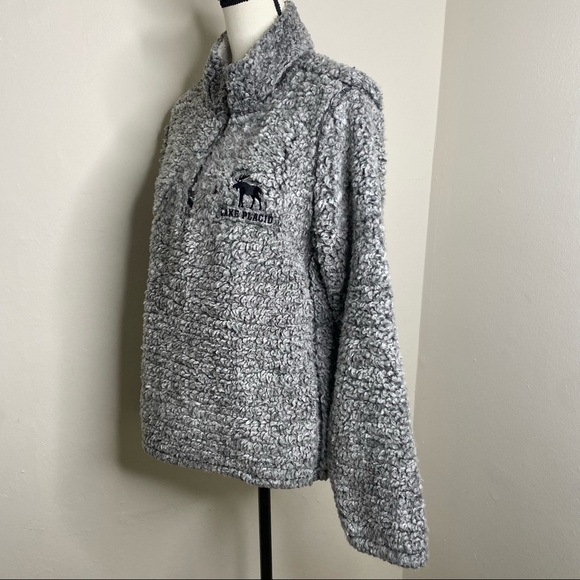 MV Sport  Sherpa Women's Long Sleeve Quarter Zip Gray Sweater Jacket‎ Size Large - Picture 8 of 11